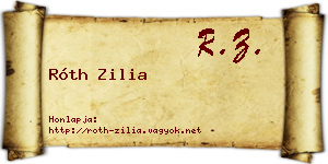 Róth Zilia névjegykártya